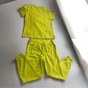 Neon Yellow Women's Jogger Jumpsuit Set
